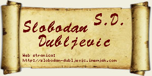 Slobodan Dubljević vizit kartica